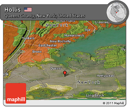 Satellite Panoramic Map of Hollis