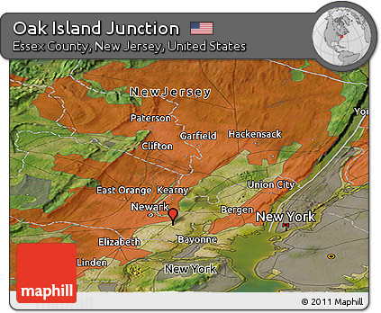 Satellite Panoramic Map of Oak Island Junction