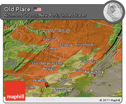 Satellite Panoramic Map of Old Place