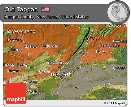 Satellite Panoramic Map of Old Tappan