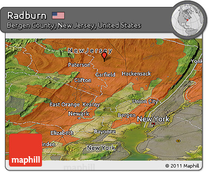 Satellite Panoramic Map of Radburn