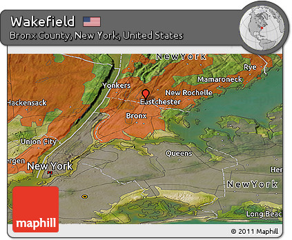 Satellite Panoramic Map of Wakefield
