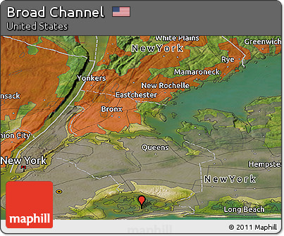 Satellite Panoramic Map of Broad Channel