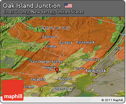 Satellite Panoramic Map of Oak Island Junction