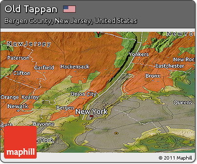 Satellite Panoramic Map of Old Tappan