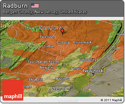 Satellite Panoramic Map of Radburn