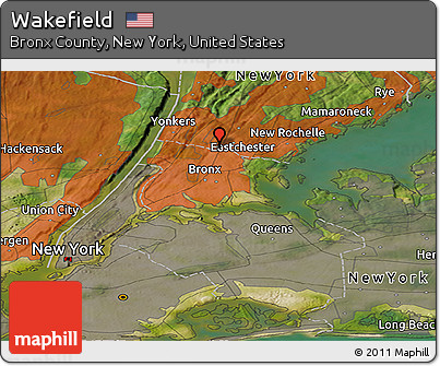 Satellite Panoramic Map of Wakefield