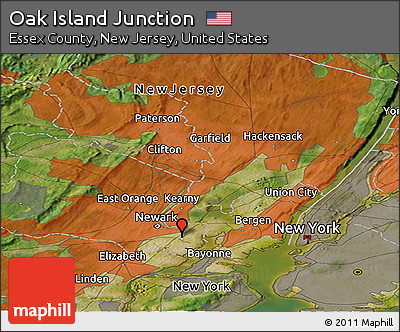 Satellite Panoramic Map of Oak Island Junction