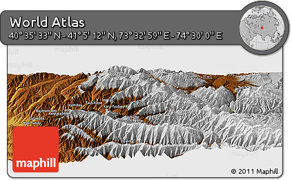 Physical Panoramic Map of the Area around 40° 50' 23" N, 74° 1' 30" E