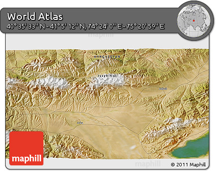 Satellite 3D Map of the Area around 40° 50' 23" N, 74° 52' 30" E