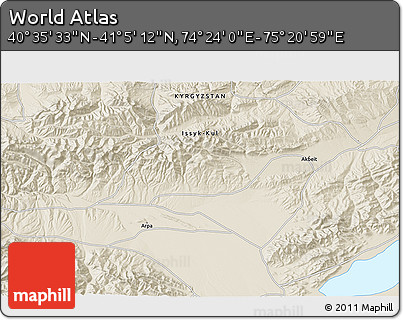 Shaded Relief 3D Map of the Area around 40° 50' 23" N, 74° 52' 30" E