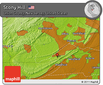 Physical 3D Map of Stony Hill