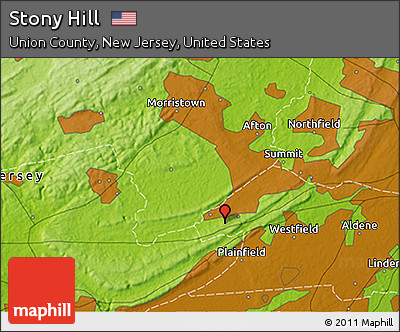 Physical 3D Map of Stony Hill