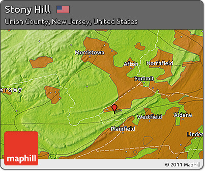 Physical 3D Map of Stony Hill