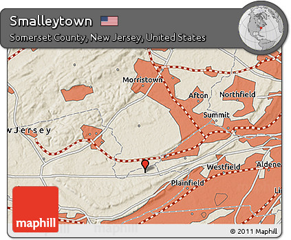Shaded Relief 3D Map of Smalleytown