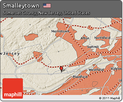 Shaded Relief 3D Map of Smalleytown