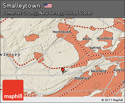Shaded Relief 3D Map of Smalleytown