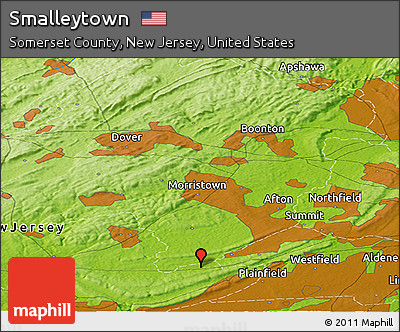 Physical Panoramic Map of Smalleytown