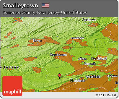 Physical Panoramic Map of Smalleytown