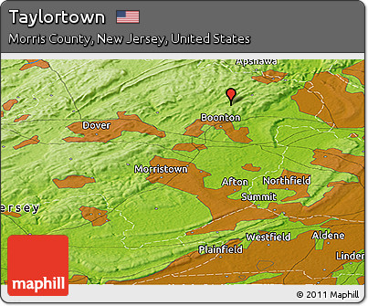 Physical Panoramic Map of Taylortown
