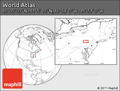 Blank Location Map of the Area around 40° 50' 23" N, 76° 25' 30" W