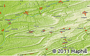 Physical Map of the area around 40° 50' 23" N, 76° 25' 30" W