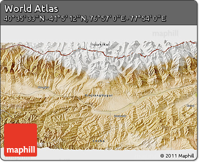 Satellite 3D Map of the Area around 40° 50' 23" N, 77° 25' 30" E