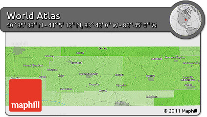 Political Panoramic Map of the Area around 40° 50' 23" N, 83° 13' 29" W