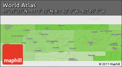 Political Panoramic Map of the Area around 40° 50' 23" N, 83° 13' 29" W