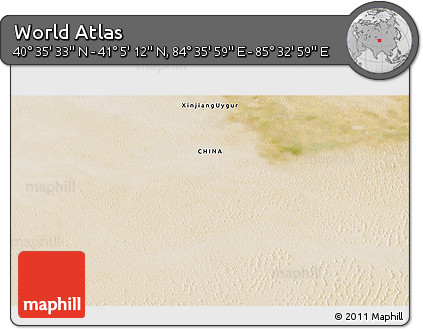 Satellite 3D Map of the Area around 40° 50' 23" N, 85° 4' 29" E