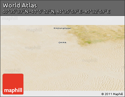 Satellite 3D Map of the Area around 40° 50' 23" N, 85° 4' 29" E