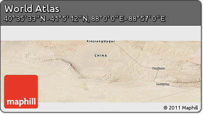 Satellite Panoramic Map of the Area around 40° 50' 23" N, 88° 28' 29" E