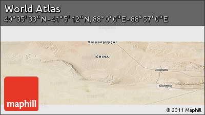 Satellite Panoramic Map of the Area around 40° 50' 23" N, 88° 28' 29" E