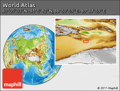 Physical Location Map of the Area around 40° 50' 23" N, 89° 19' 29" E