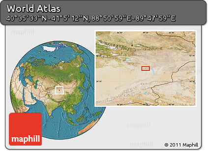 Satellite Location Map of the Area around 40° 50' 23" N, 89° 19' 29" E