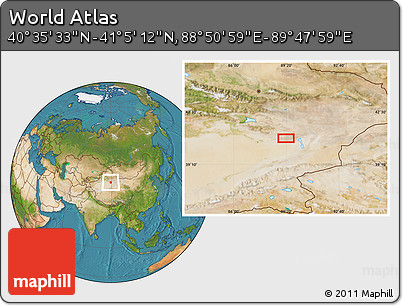 Satellite Location Map of the Area around 40° 50' 23" N, 89° 19' 29" E