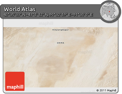Satellite 3D Map of the Area around 40° 50' 23" N, 91° 1' 30" E