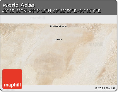 Satellite 3D Map of the Area around 40° 50' 23" N, 91° 1' 30" E