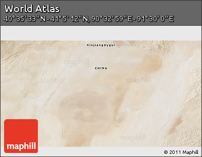 Satellite 3D Map of the Area around 40° 50' 23" N, 91° 1' 30" E