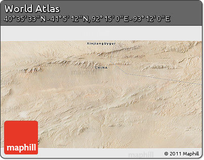 Satellite 3D Map of the Area around 40° 50' 23" N, 92° 43' 29" E