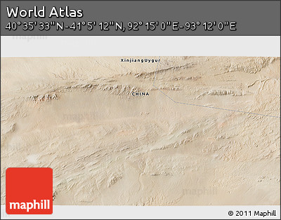 Satellite 3D Map of the Area around 40° 50' 23" N, 92° 43' 29" E