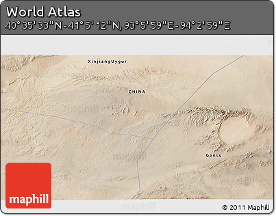 Satellite 3D Map of the Area around 40° 50' 23" N, 93° 34' 29" E