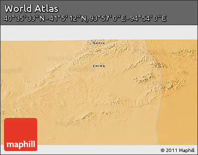 Political 3D Map of the Area around 40° 50' 23" N, 94° 25' 30" E