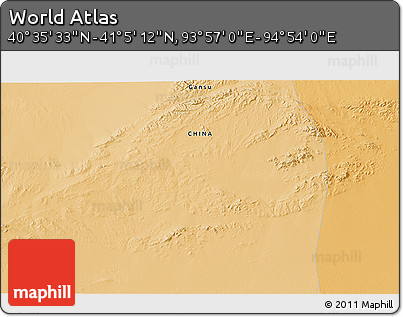 Political 3D Map of the Area around 40° 50' 23" N, 94° 25' 30" E