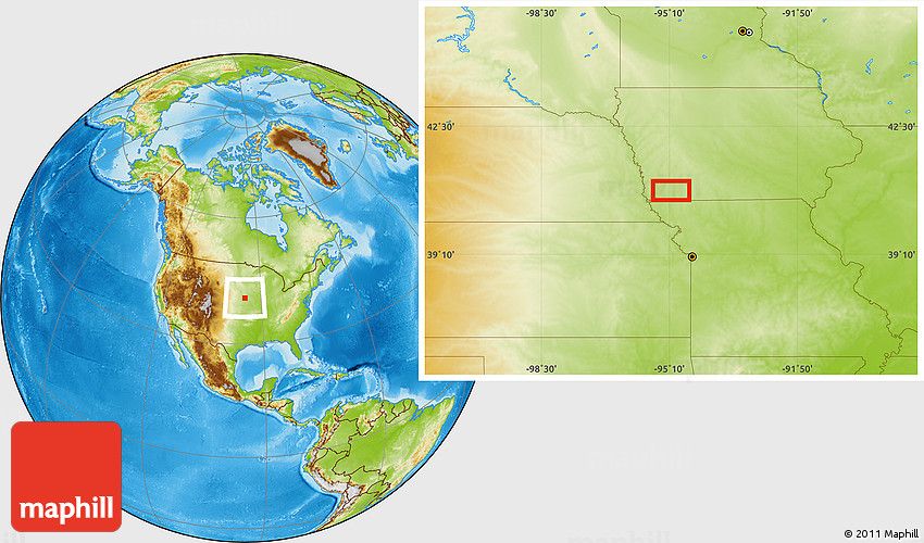 Physical Location Map of Ladoga
