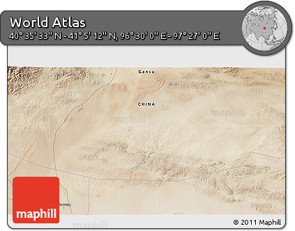 Satellite 3D Map of the Area around 40° 50' 23" N, 96° 58' 29" E