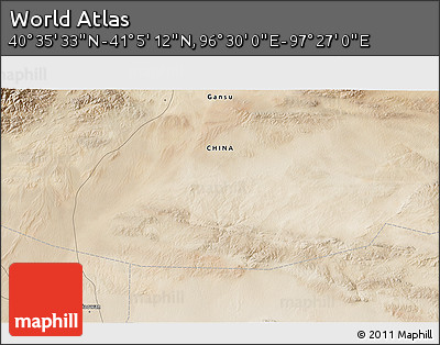 Satellite 3D Map of the Area around 40° 50' 23" N, 96° 58' 29" E