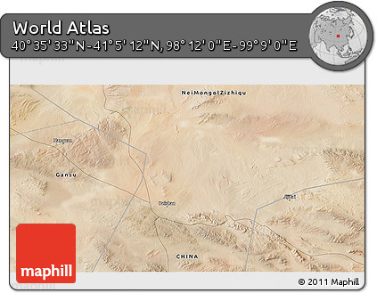Satellite 3D Map of the Area around 40° 50' 23" N, 98° 40' 30" E