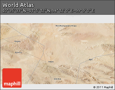 Satellite 3D Map of the Area around 40° 50' 23" N, 98° 40' 30" E