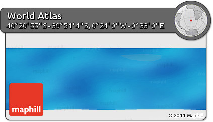 Physical Panoramic Map of the Area around 40° 6' 0" S, 0° 4' 30" E